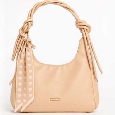 Imagem de Bolsa Feminina Elegante com Alça de Mão Nó Lenço Incluso e Alça Transv