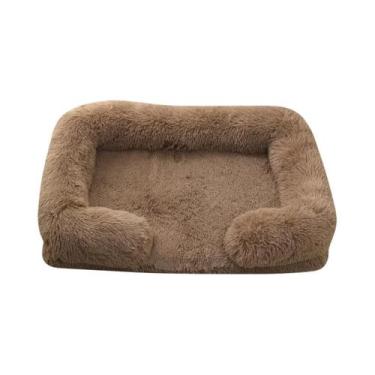 Imagem de Cama De Cachorro Quadrada Acolchoada De Inverno, Almofada Removível Pa