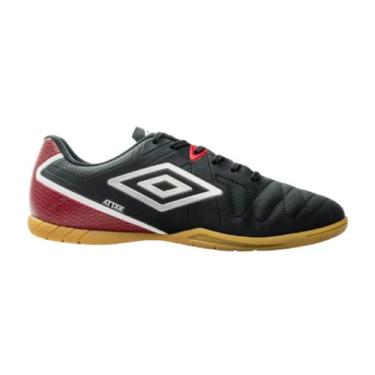 Imagem de Chuteira Umbro Attak Eternal Futsal Indoor Masculina Preto Prata Verme