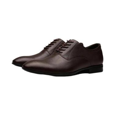 Imagem de Sapatos Oxford Masculinos De Couro Legítimo Respiráveis Com Cadarço Pa