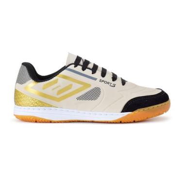 Imagem de Chuteira Futsal Umbr Pro 5 Bump Futebol Salão Bico Reforçada, Bege, 39