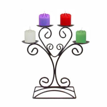 Imagem de Castiçal Coroa Advento Candelabro Porta 4 Velas Mesa Cores 1