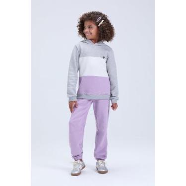 Imagem de Conjunto Moletom Infantil Feminino de Inverno Degradê com Capuz - Vida