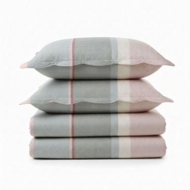 Imagem de Kit Cobre Leito Colcha Magnus Queen 3 Peças Dupla Face Estampado Geomé