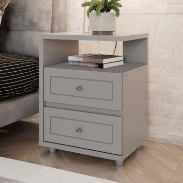 Imagem de Mesa de Cabeceira 2 Gavetas Internacional Cinza