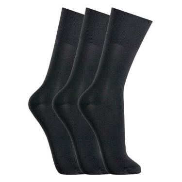 Imagem de Meia Lupo Social Classica kit com 3 unidades Preto, Marrom,Cinza 6002-