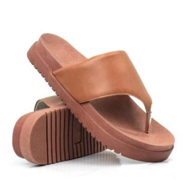 Imagem de Sandalia Chinelo Papete Asa Delta Feminina De Dedo Flatform Baixa Moda Blogueira Macia Confortável-Feminino