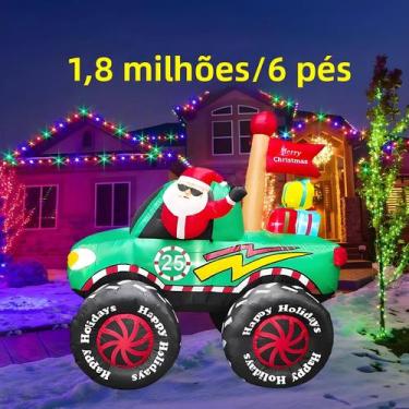 Imagem de Veículo Inflável De Desenho Animado Do Papai Noel Para Decorações De N