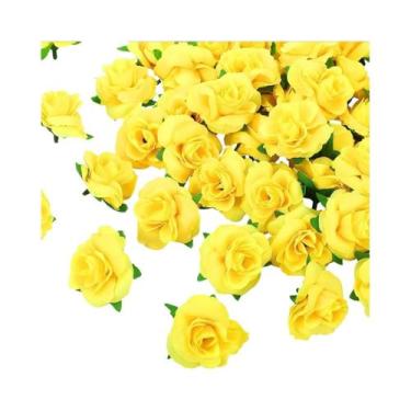 Imagem de Rosas Artificiais De Seda Creme 50/100 Peças Para Buquê De Noiva, Pres