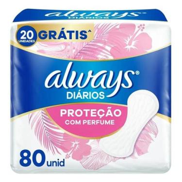 Imagem de Absorventes protetores diário perfumados com 80 unidades Alw - Always