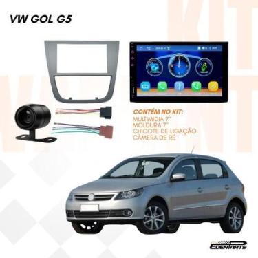 Imagem de Kit Multimídia 7 MP5 Espelhamento Câmera de Ré Moldura 2DIN Gol G5 Con