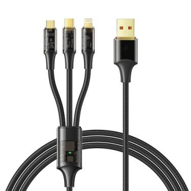 Imagem de Cabo carregador 3in1 Lightning Tipo C Micro USB 65W/6A 1,2M - MCDODO