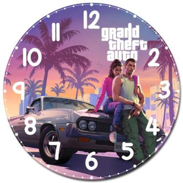 Imagem de Relógio de Parede do GTA 6 Lançamento Decoração GTA 6 - Gringos House