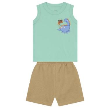 Imagem de Conjunto bebê menino de dinossauro Brandili Baby, 3, Azul