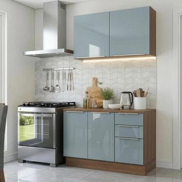 Imagem de Armário de Cozinha Compacta 120 cm Rustic/Cinza Lux Madesa 01, Rustic/
