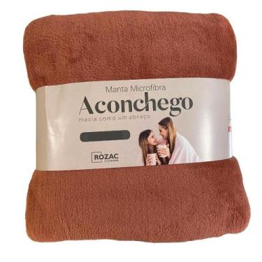 Imagem de Manta de microfibra Casal Aconchego Rozac, Blush salmão