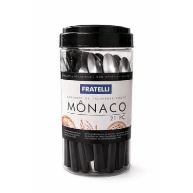 Imagem de Conjunto De Talheres Mônaco 21 Peças - Preta - FRATELLI