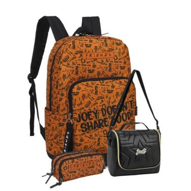 Imagem de Kit Escolar Friends Mochila Costas + Lancheira + Estojo ON