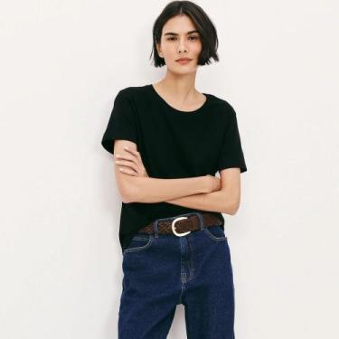 Imagem de Camiseta Slim Hering Básica Feminina 0241, Preto, M