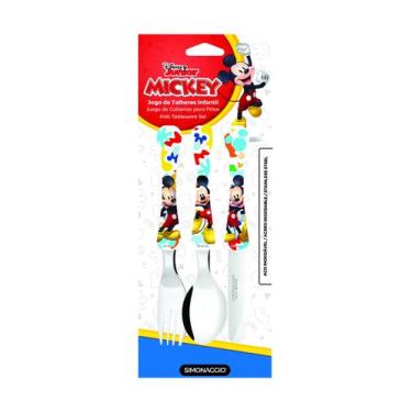 Imagem de Conjunto de Talheres Infantil Simonaggio Disney Kids - 3 Pçs  Mickey