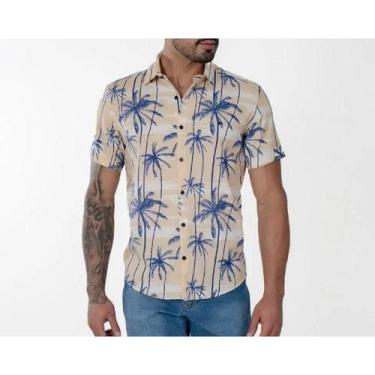 Imagem de Camisa Mx72 Manga Curta Estampada Social Básica Florida Masculino Adul