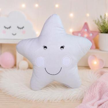 Imagem de Almofada Estrela Para Quarto do Bebê Enfeite Menina Menino Infantil - 