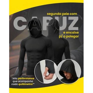 Imagem de Camiseta Fluity Manga Comprida Capuz Proteção Uv com Protetor dedo Pre