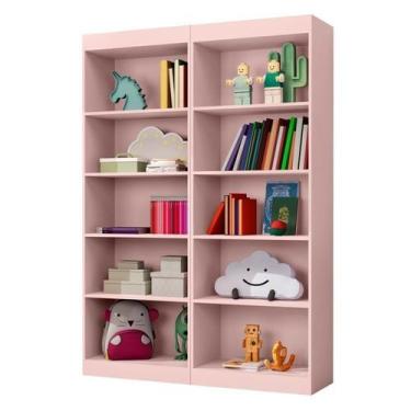 Imagem de Conjunto 2 Estante Livreiro Multiuso Larissa Rosa/Rose - Espresso Móve