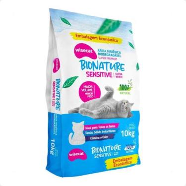 Imagem de Areia Higienica Gatos Biodegradavel Bionature Grãos Finos 10Kg - Wisec
