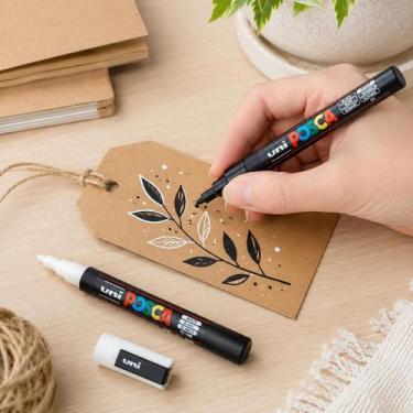 Imagem de Caneta Posca PC3M Uniball  Marcador Ponta Fina 0.9-1.3mm  Tinta Base Á