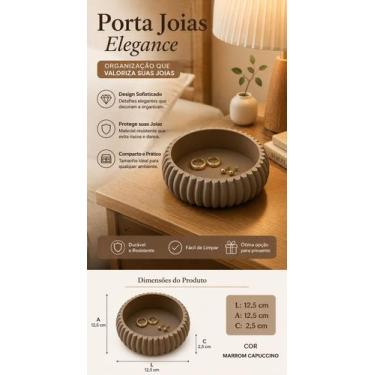 Imagem de Porta Joias Circular Texturizado Marrom Capuccino - - Dalari, Marrom C