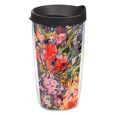 Imagem de Tervis Copo Kelly Ventura-Bright floral feito nos EUA com parede dupla, isolamento térmico, 473 ml, transparente