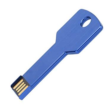Imagem de Pen Drive USB, USB Plug and Play Armazenamento Rápido Carro Flash Drive com Formato de Chave Durável Alto Desempenho Disco de Memória USB para Computador Carro Azul (32G)