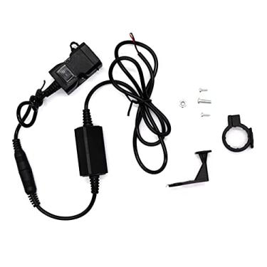 Imagem de Kit de carregador de telefone móvel USB duplo guiador de motocicleta 12V-24V carregador de telefone com interruptor de tomada à prova d'água carregador de tablet à prova de poeira