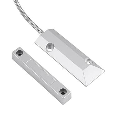 Imagem de Alarme de Interruptor Magnético - Janela de Porta de Rolamento de Metal com Fio Sensor Sensor de Contato Magnético Interruptor Alarme para Kit de Segurança de Alarme de Garagem Doméstica
