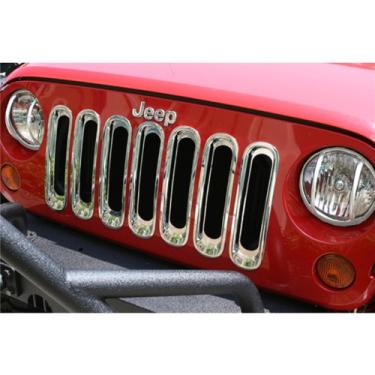 Imagem de Rugged Ridge Kit de inserção de grade 11306.20, cromado; Jeep Wrangler JK 07-18