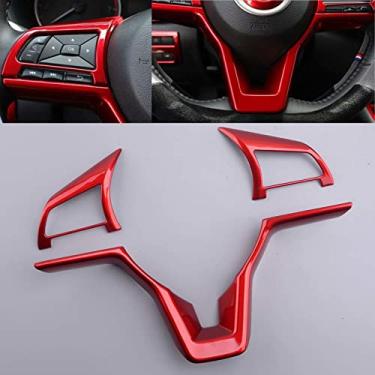Imagem de MIVLA 1 conjunto de carro vermelho ABS interior decoração do volante guarnição tira do quadro, para Nissan Sentra 2020 acessórios do interior do carro
