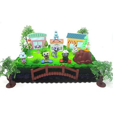 Imagem de Puppy Dog Pals Conjunto de topo de bolo de aniversário de luxo com bonecos e acessórios temáticos para filhotes de cachorro