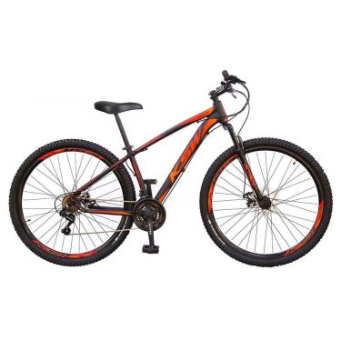 Imagem de Bicicleta Aro 29 KSW XLT 2020 21v Freio a Disco Preto com Vermelho e Laranja 21