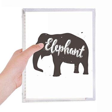 Imagem de Caderno de Elefante Preto e Branco Animal Caderno de Folhas Soltas Recarregáveis Diário Papelaria