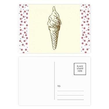 Imagem de Desenhos de mão marrom doce sorvete Natal flor de Natal cartão postal de bênção postal