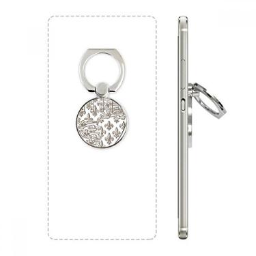 Imagem de Suporte de anel de telefone com estampa de ilustração de escudo de leão barroco de arte ajustável