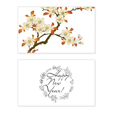 Imagem de Papel de parede com estampa de folhas de flor, papel de parede, ano novo, festival, cartão de felicitações, mensagem de abençoamento presente