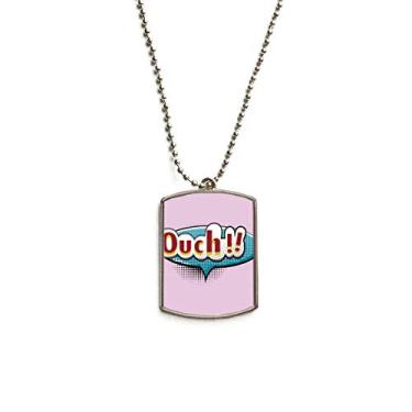 Imagem de DIYthinker Ouch Boom Colar com pingente de placa de identificação de cachorro em aço inoxidável