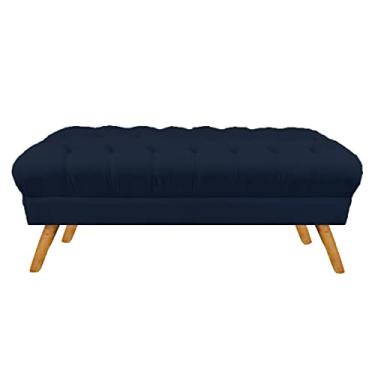 Imagem de Puff Decorativo Retrô Paris Capitonê 1 Metro Pé Palito Suede Azul Marinho - LM DECOR