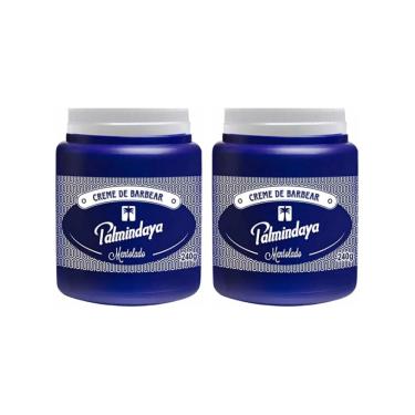 Imagem de Kit 2 Cremes de Barbear Palmindaya Mentolado Hidratante 240g