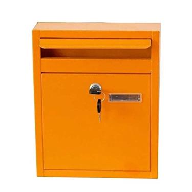 Imagem de Caixa de correio montada na parede Caixas de correio montadas na parede, caixa de correio doméstica caixa de correio externa à prova d'água com trava de parede caixa de correio de revista villa