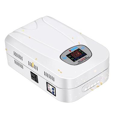 Imagem de Estabilizador de tensão, estabilizador CA montado na parede ou plano plano fonte de alimentação monofásico uso doméstico Relé de inteligência LCD movimento de cobre puro alta eficiência de conversão