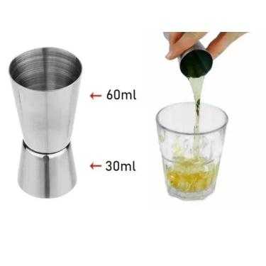 Imagem de Dosador Duplo Inox 30/60 ML Drink Vodka Gin Cachaça Whisky Bartender