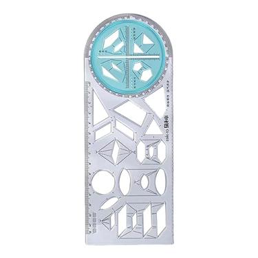 Imagem de Generic Régua geométrica multifuncional que mede réguas de desenho de estêncil para escritório para escrita, estilo C